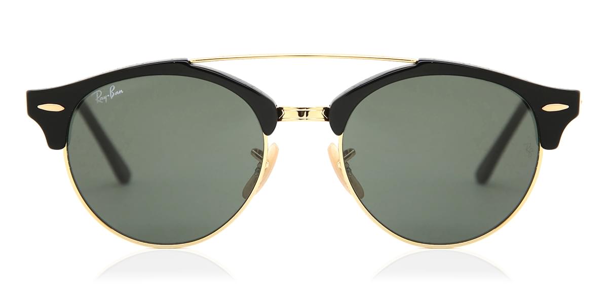 Ray-Ban RB4346 Clubround Double Bridge 901 Sunglasses in Black ...