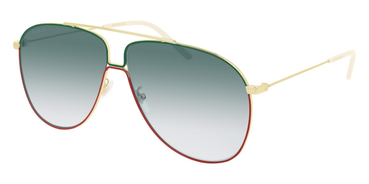 Gucci GG0440S 008 Sunglasses in Green/Red Gold | SmartBuyGlasses USA