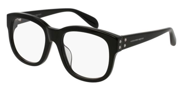 Alexander McQueen AM0052OA Asian Fit 001 Eyeglasses in Black ...